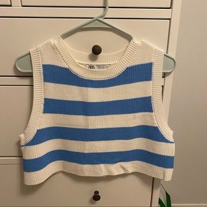 Cropped Zara striped sweater vest